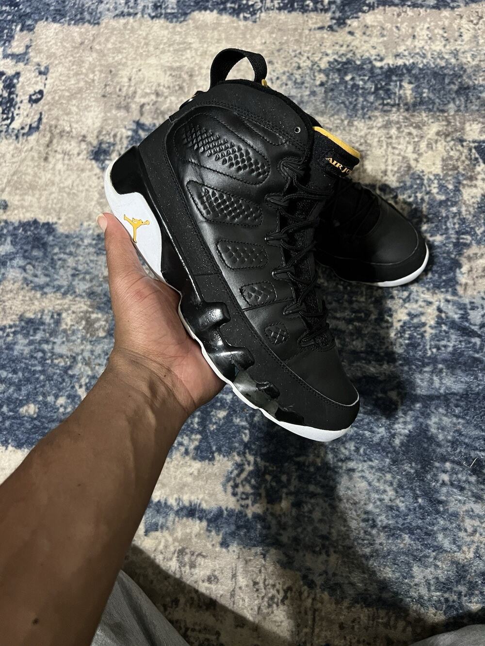 Size 8.5-Air Jordan 9 Retro Citrus (2010) 302370-004 Black